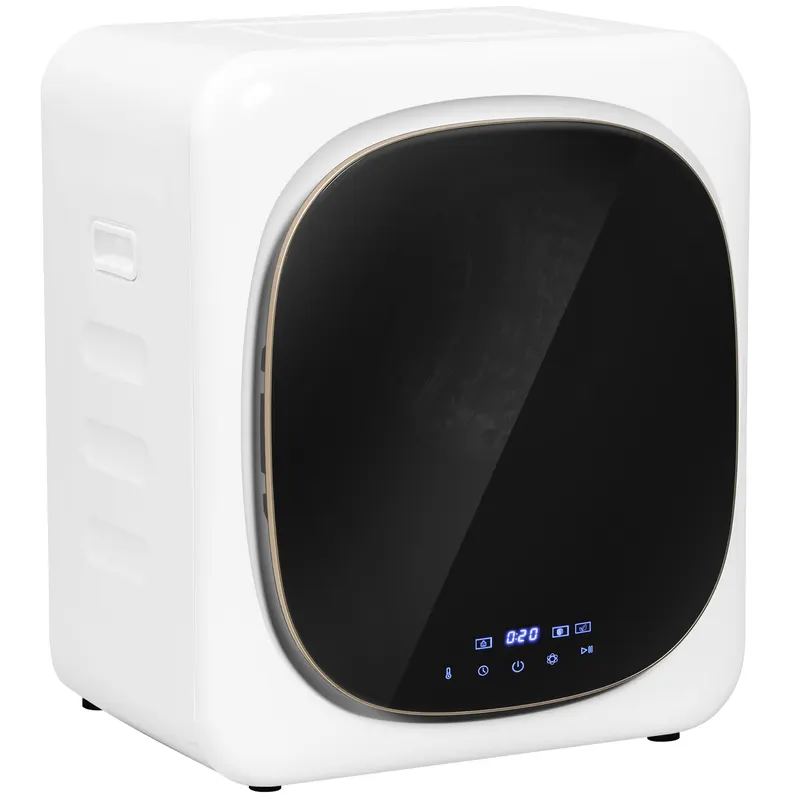 HOMCOM Uscător cu Aer, Capacitate 4kg, Timer și Program Smart, din Oțel Inoxidabil și ABS, 48x40x56 cm, Alb | Romania