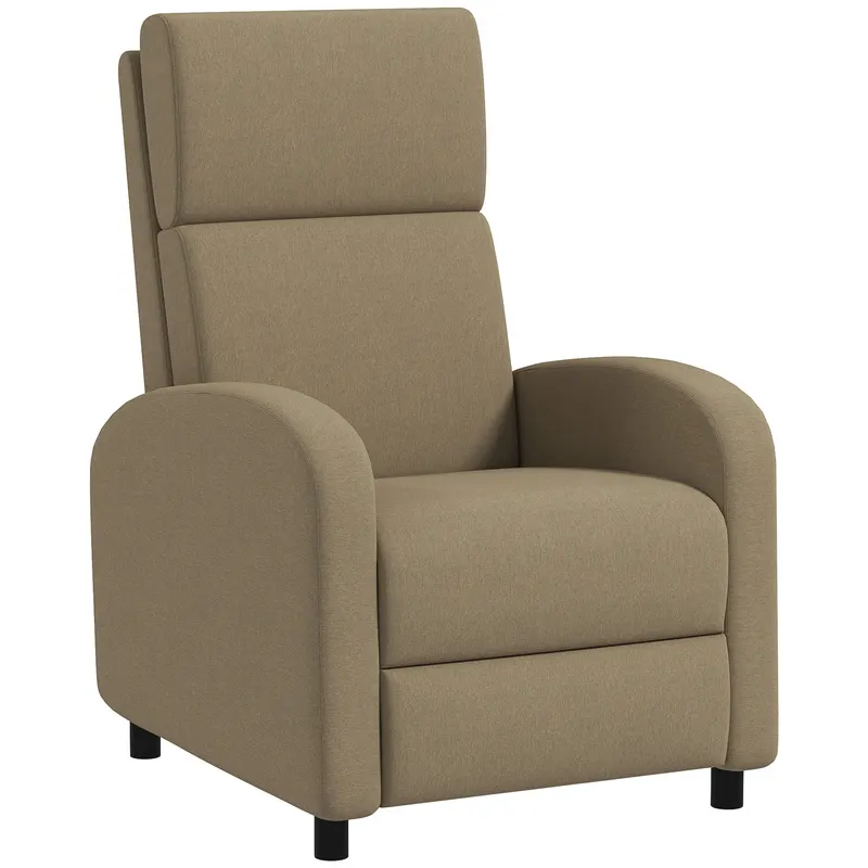 Fotoliu Relax HOMCOM Înclinabil Manual la 160° cu Suport pentru Picioare, Fotoliu Ergonomic Tapițat în Material Efect de In pentru Dormitor, Birou, Living și Sufragerie, Bej | Romania
