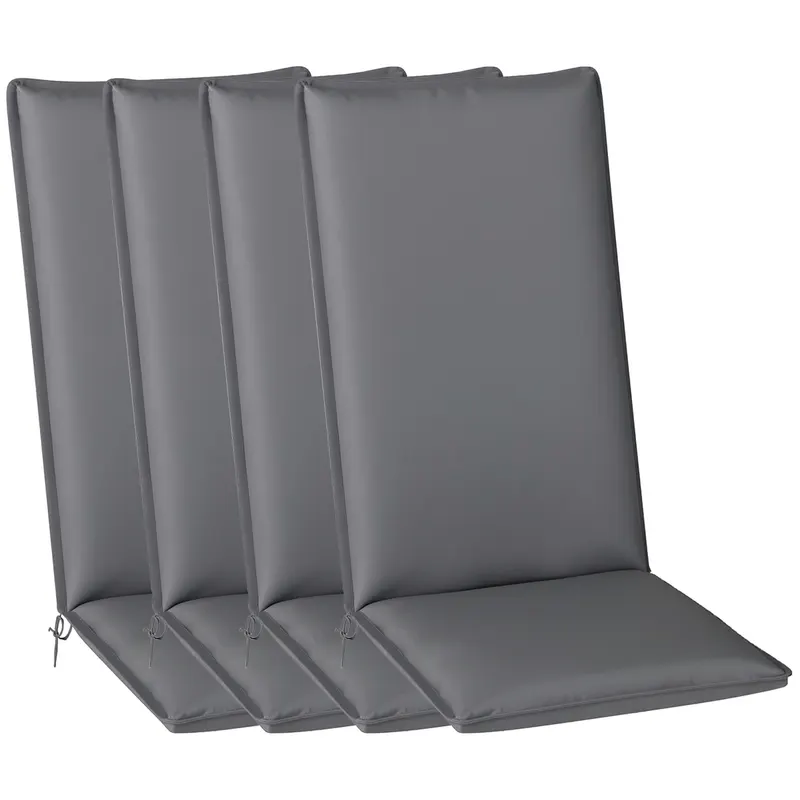 Outsunny Lot de 4 perne de scaun pentru exterior cu curele si banda reglabila, anti-decolorare UPF50+, 124x50x5cm, gri | Romania