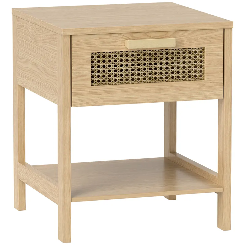 HOMCOM Noptier, Masa de noapte, Masa laterală cu sertar, MDF 40 x 40 x 48,4 cm | Romania