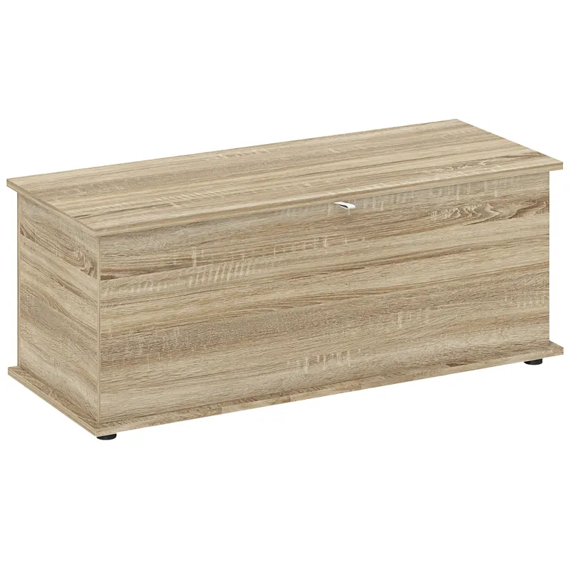 HOMCOM Cutie de depozitare, banc de depozitare cu capac rabatabil și balamale de siguranță, 100 x 40 x 40 cm, natural | Romania