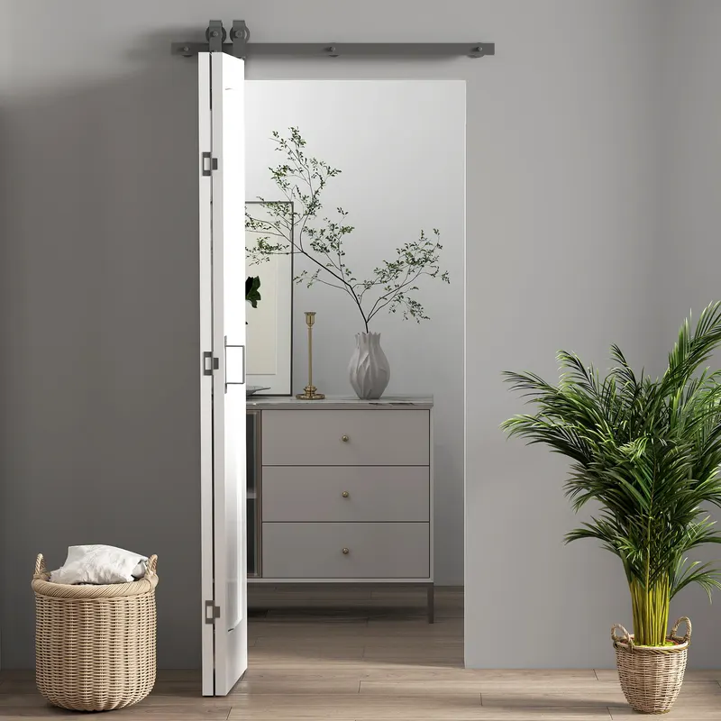 HOMCOM Ușă Pliabilă tip Carte cu Suprafață Vopsibilă 90x210 cm Alb | Romania