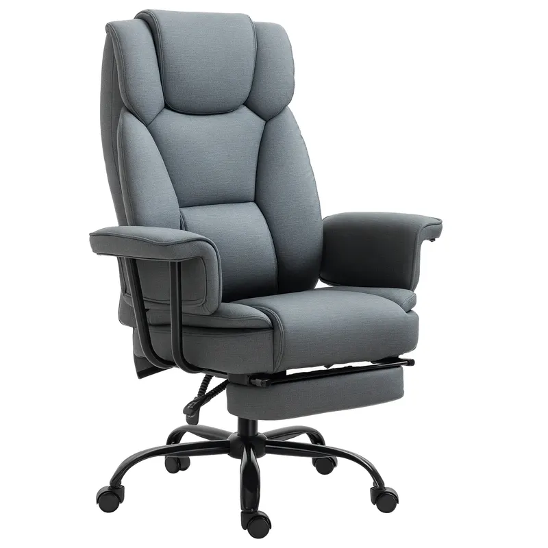 Vinsetto Scaun de birou Ergonomic Scaun de calculator rotativ la 360° Scaun reglabil în înălțime cu suport pentru cap și brațe captusite și suport de picioare din piele ecologică 68 x 80 x 120–126 cm | Romania