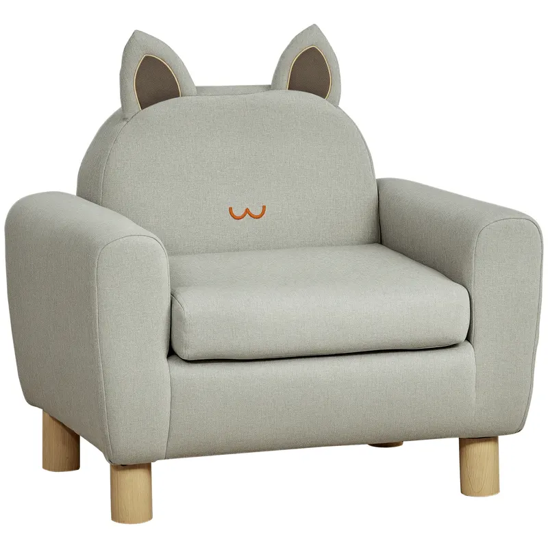 HOMCOM Sillón Infantil Mini Sofá pentru Copii de +3 Ani cu Șezut Căptușit și Brațe Căptușite 61x42x53 cm Maro | Romania