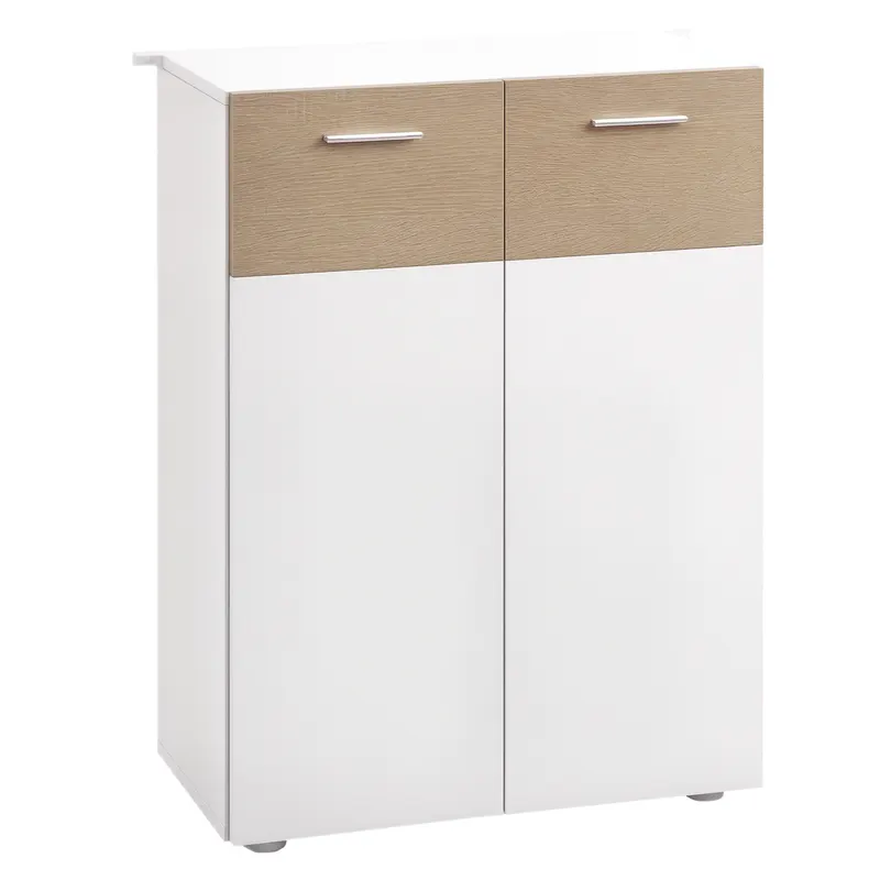 kleankin Dulap de Podea pentru Baie cu 2 Uși și Rafturi Interioare Reglabile Mobilier Auxiliar din Lemn Multifuncțional pentru Living Bucătărie Dining 60x30x85 cm Alb | Romania
