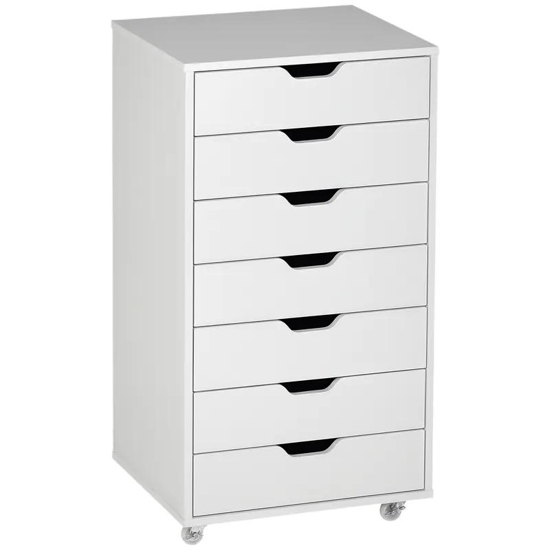 Vinsetto Caisson de bureau cu roți mobilier depozitare birou cu 7 sertare organizator pentru documente, format A4 sau scrisori | Romania
