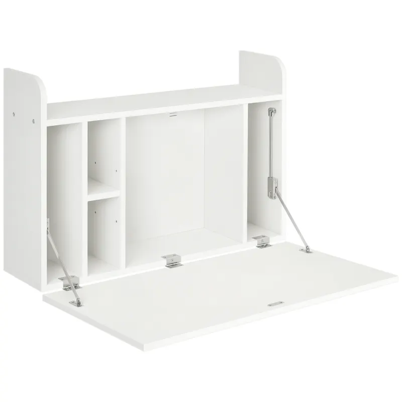 HOMCOM Birou suspendat, masă de perete rabatabilă și birou de perete cu depozitare - 77 x 20 x 51 cm | Romania