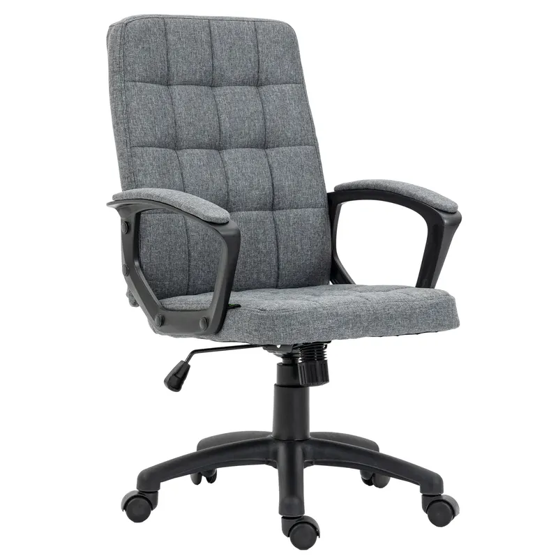 Vinsetto Scaun de Birou Rotativ cu Înălțime Reglabilă și Brațe Stil Modern 59x63x96-105,5 cm Gri Închis | Romania