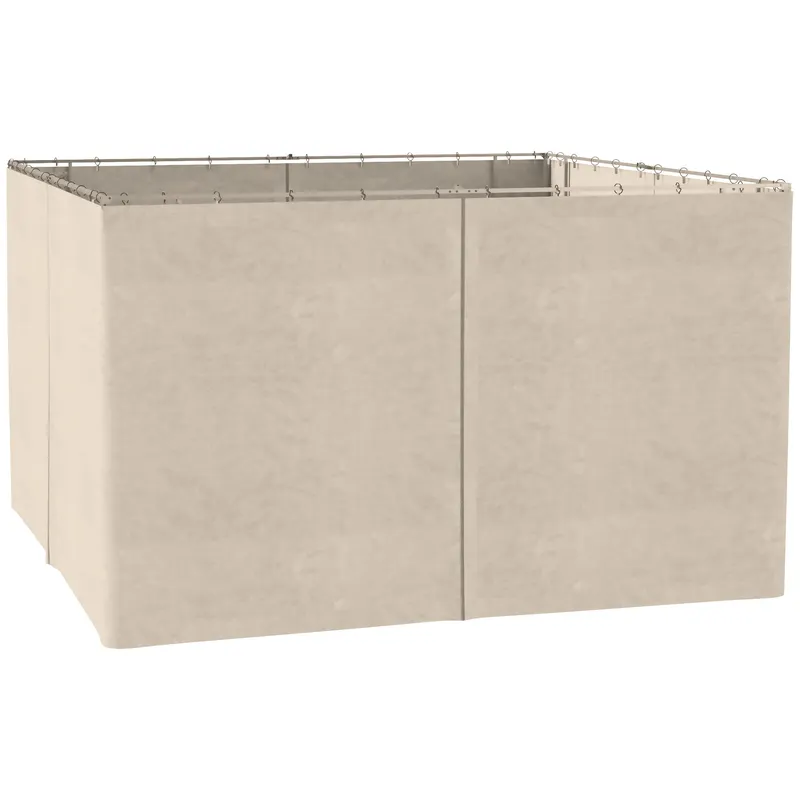 Outsunny 4 pereti laterali pentru pavilion de gradina tonela rigida 300 x 400 cm pentru protectie impotriva ploii vantului soarelui bej | Romania