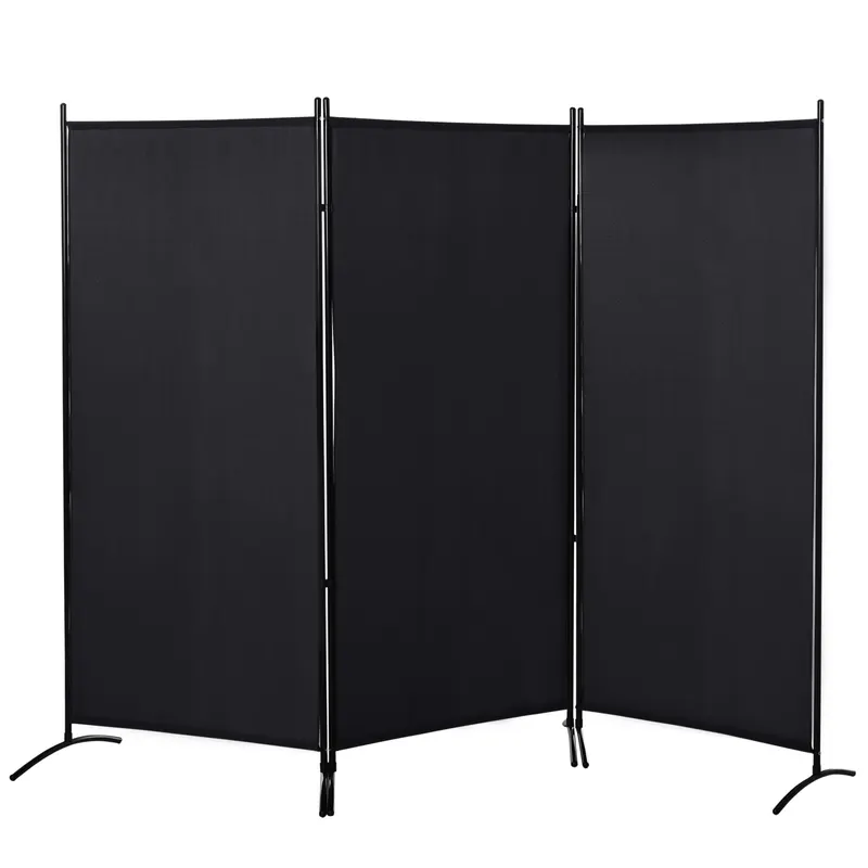 HOMCOM Paravan interior cu 3 panouri, separeu pliabil pentru spatii din metal si poliester, 253x50x182cm, bej | Romania