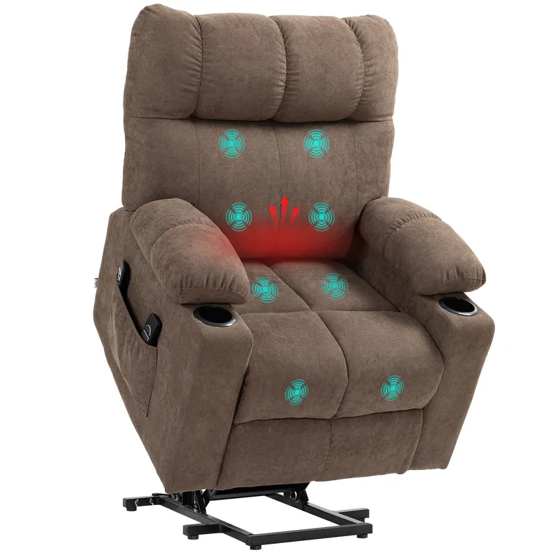 HOMCOM Fotoliu de Relaxare cu Funcție de Ridicare, electric, 90x75x100cm, Maro | Romania