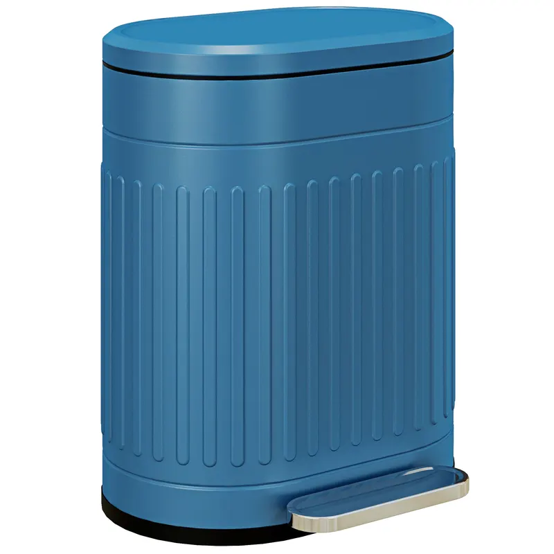 HOMCOM Coș de gunoi de bucătărie coș de gunoi cu pedală 20L capac cu închidere ușoară găleată interioară detașabilă 36,5 x 31,2 x 45 cm albastru | Romania