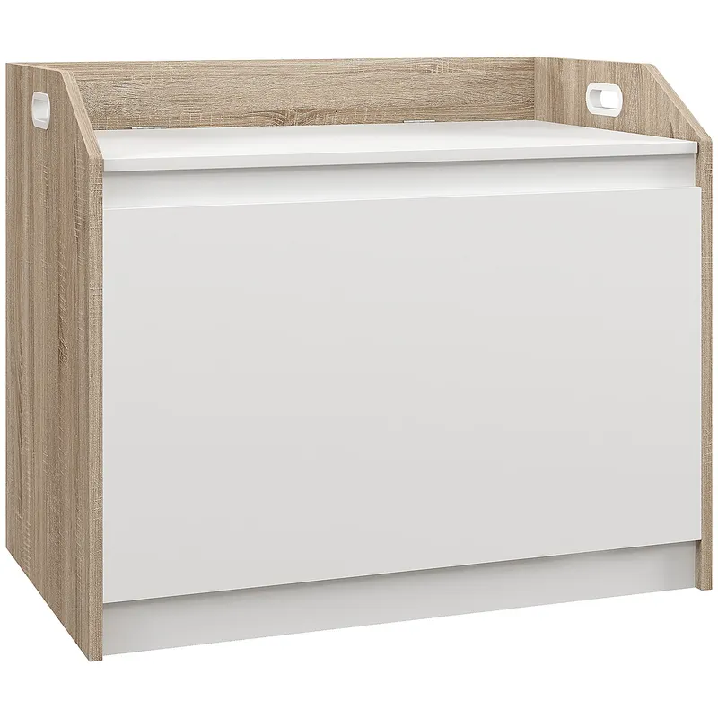 HOMCOM Cutie de Depozitare Modernă cu Lift Top și Spațiu Ascuns pentru Intrare, Living, Cameră de Joacă, 62.4x40x51.5 cm, Alb | Romania