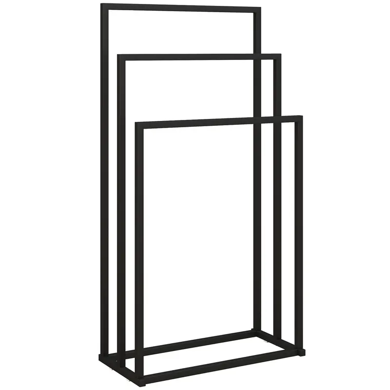 HOMCOM Suport pentru Prosoape de Podea cu 3 Brate Autoportant din Oțel, 45x21.5x85 cm | Romania