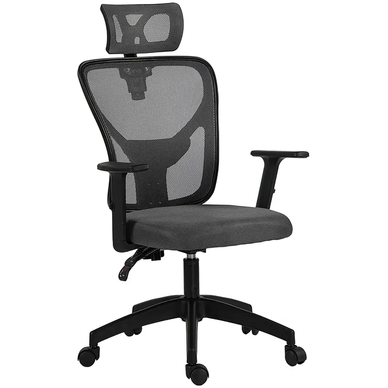 Vinsetto Scaun de Birou cu Inaltime Reglabila, 66x61x106-116cm, Gri Închis | Romania