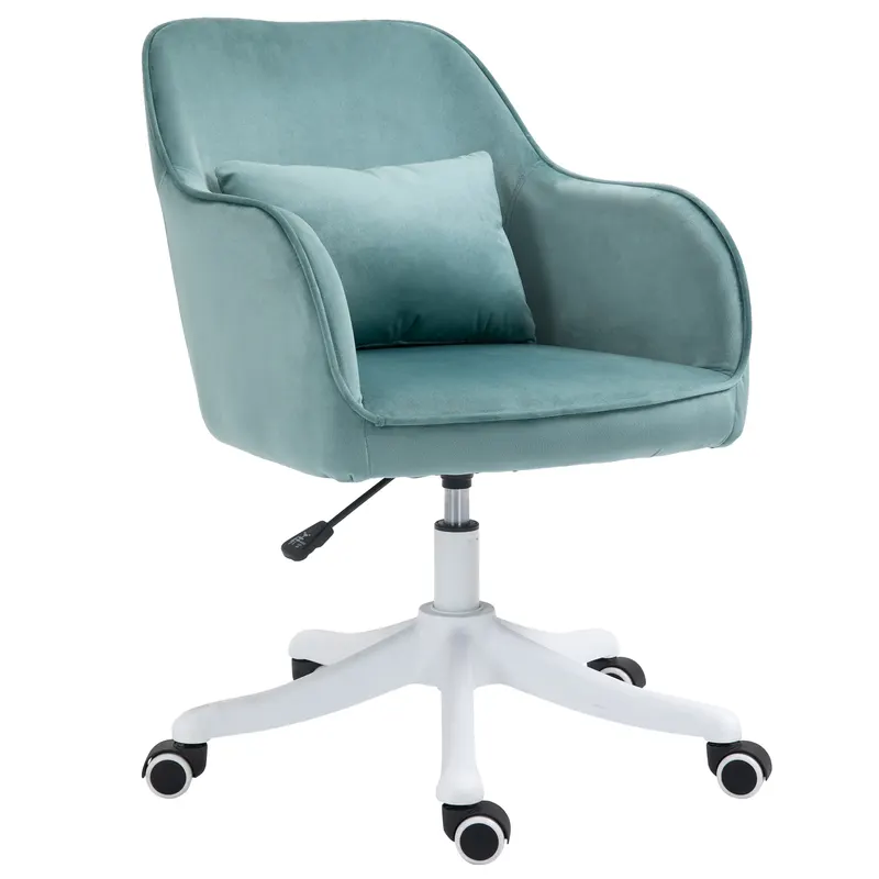 Vinsetto Scaun de birou cu perne de masaj cu roti inaltime reglabila, captuseala ergonomica de lux verde | Romania