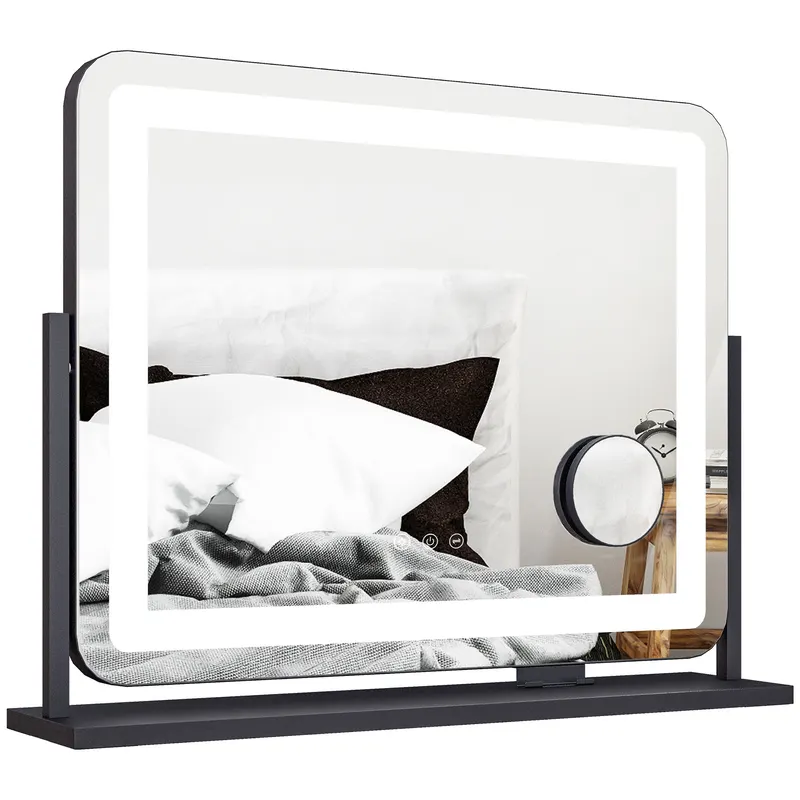 HOMCOM Muior Lumina LED intensitate 3 moduri de iluminare, marire 10X, port de incarcare USB, atingere tactila 62,5 x 52 cm | Romania