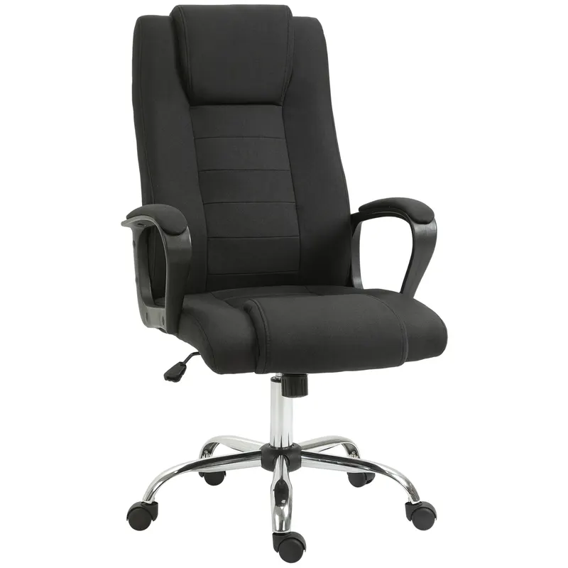 Vinsetto Scaun de Birou Ergonomic, Basculant și Captusit cu Înălțime Reglabilă, 62x76x110-119 cm, Negru | Romania