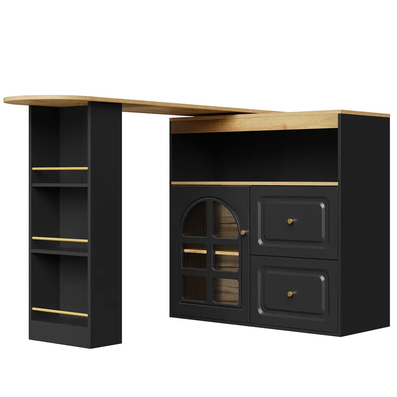 Dulap sideboard rotativ 360°, Negru | Romania