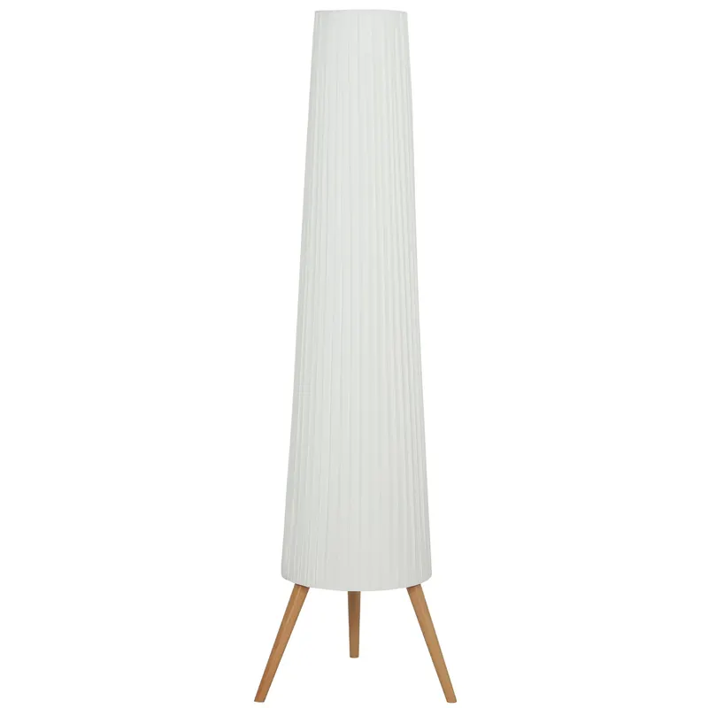 Lampă de podea HOMCOM cu trepied, întrerupător de picior și luminozitate reglabilă, 46x46x153 cm, albă | Romania