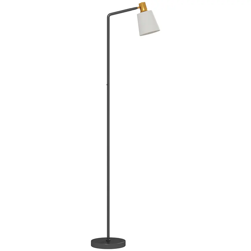 HOMCOM Lampă de podea LED cu cap rotativ la 350°, Reglare a temperaturii culorii 3000K/4000K/6500K, Negru | Romania