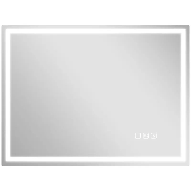 HOMCOM Oglindă Baie Anti-aburire Con Lumină Led E Difuzor Bluetooth 80x60 cm | Romania