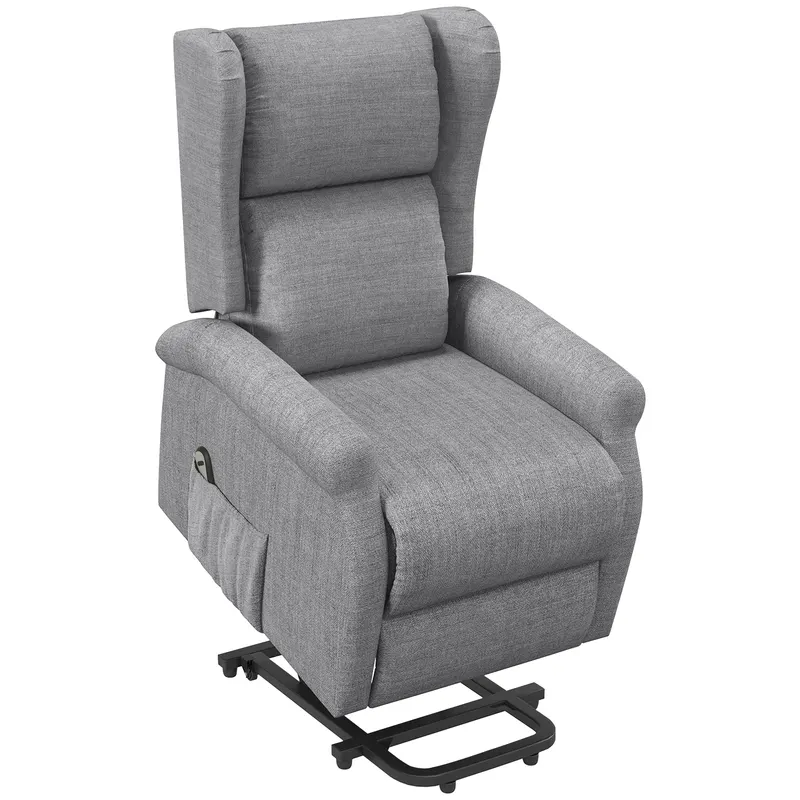 HOMCOM Fotoliu relax, funcție ridicare, funcție de înclinare, până la 200kg, 72,5x94x109cm, Gri | Romania