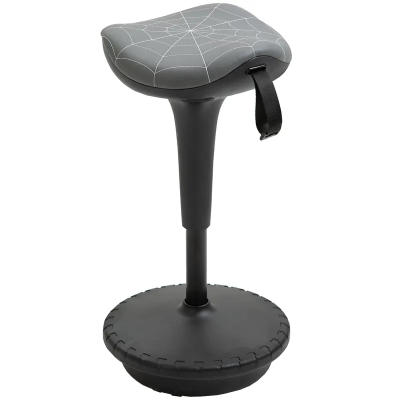 Vinsetto Taburet de birou cu funcție de rotire, taburet ergonomic, reglabil pe înălțime 65,5-83,5 cm, înclinabil 120°, Gri | Romania