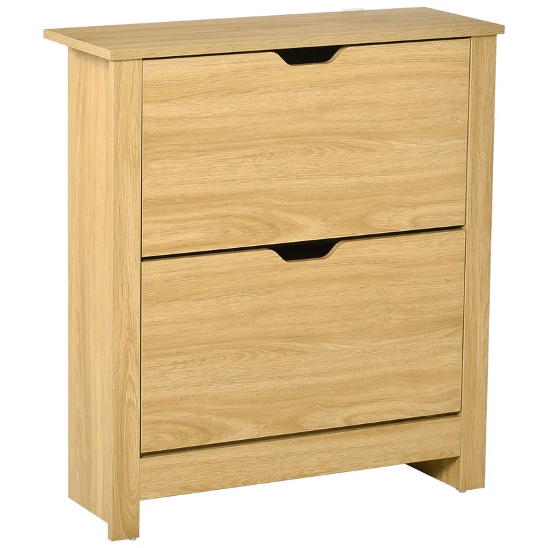 HOMCOM Comodă pentru pantofi hol, dulap pentru pantofi mobilier de intrare și coridor - 2 uși basculante 2 compartimente | Romania
