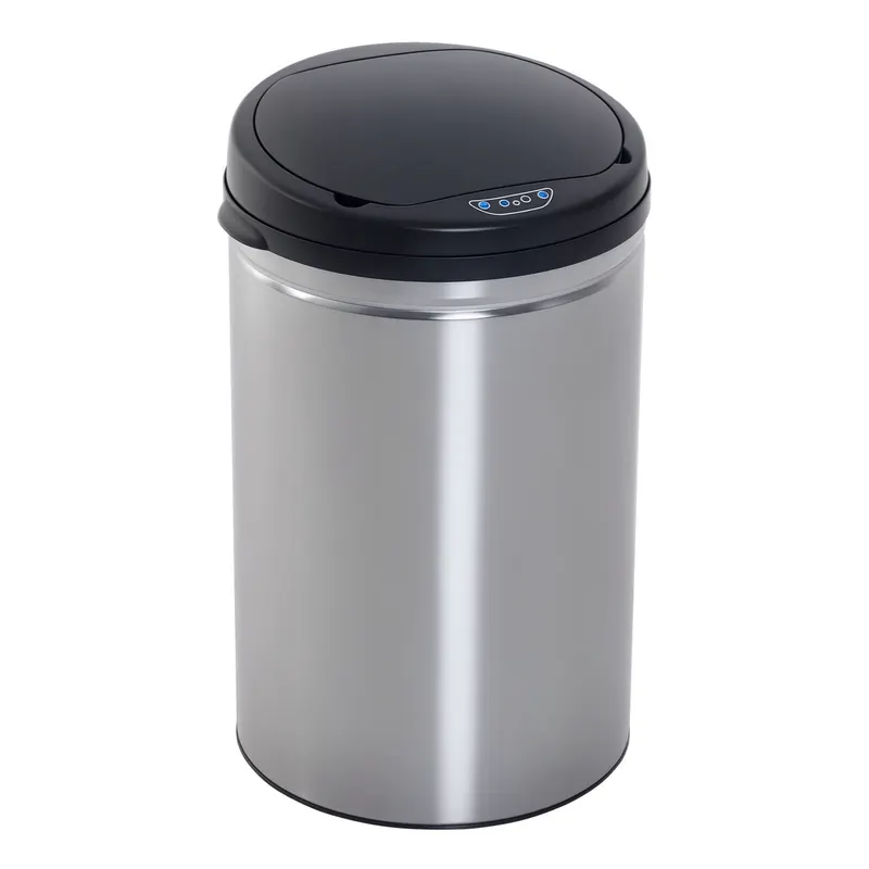 HOMCOM Coș de Gunoi Automat cu Senzor din Oțel Inoxidabil cu/separat Recipient Interior Rotund de 30 L | Romania