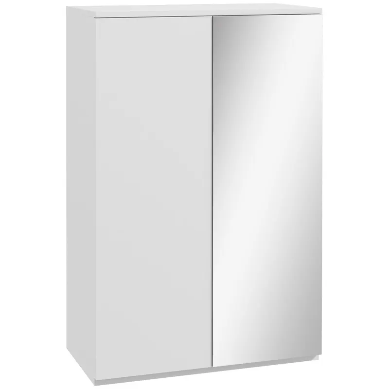 HOMCOM Dulap pentru pantofi cu oglindă pentru 18 perechi, 5 rafturi reglabile, pentru hol 60x32x95 cm Alb | Romania