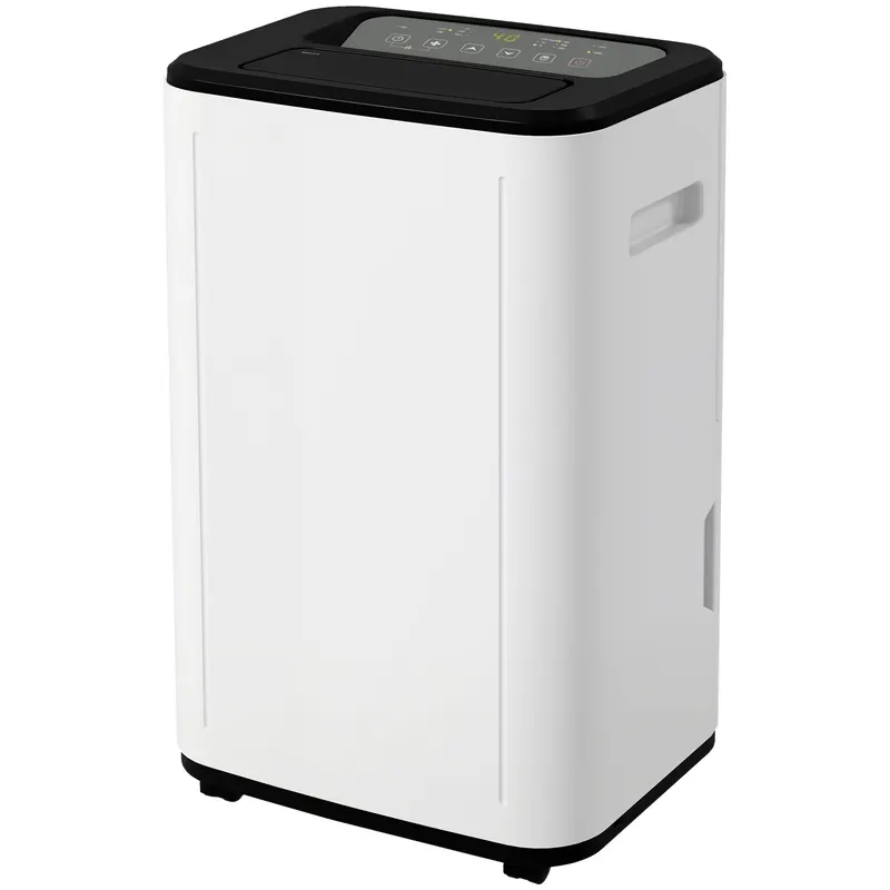 HOMCOM Dezumidificator Electric Rezervor Apă 6 L 20L/zi cu 3 Moduri 2 Trepte Temporizator 33,5x26x53 cm Alb | Romania