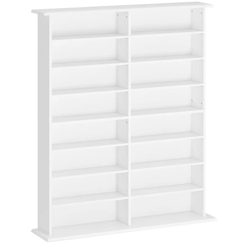 HOMCOM Mobilier Bibliotecă cu 16 Rafturi pentru 720 CD-uri din Lemn 106.5x24x126.3 cm Negru | Romania
