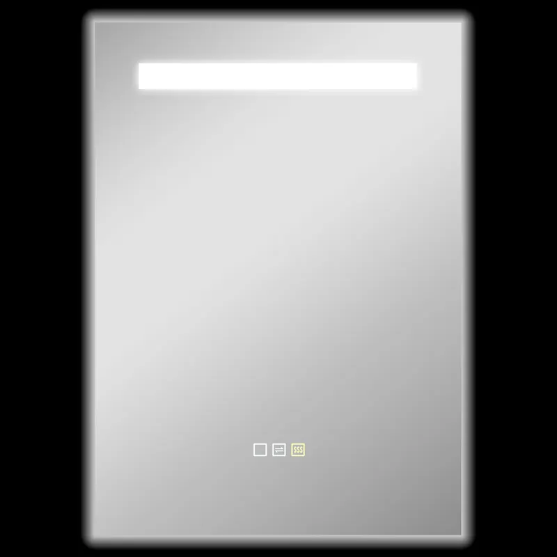 HOMCOM Oglindă de baie cu lumină LED 70x50 cm cu 3 culori de lumină, funcție anti-aburire, funcție memorie, IP44 | Romania