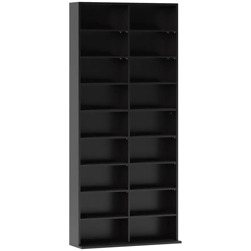 HOMCOM Raft pentru CD-uri cu 14 Rafturi Reglabile pentru 640 CD-uri/360 DVD-uri Negru | Romania