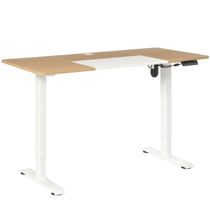 Birou Înălțime Reglabilă Electric Vinsetto 140 x 70 cm Birou de Calculator cu 4 Setări de Memorare, Blat de Masă din 4 Părți, Birou Stand-Sit cu Anti-Coliziune, Protecție la Suprasarcină Alb | Romania