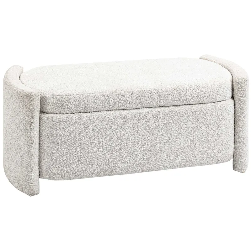 HOMCOM Bancă cu Depozitare, Banc de Intrare, Banc pentru Pantofi, capitonată, 105 cm x 44 cm x 45,5 cm. Crem/Bej | Romania