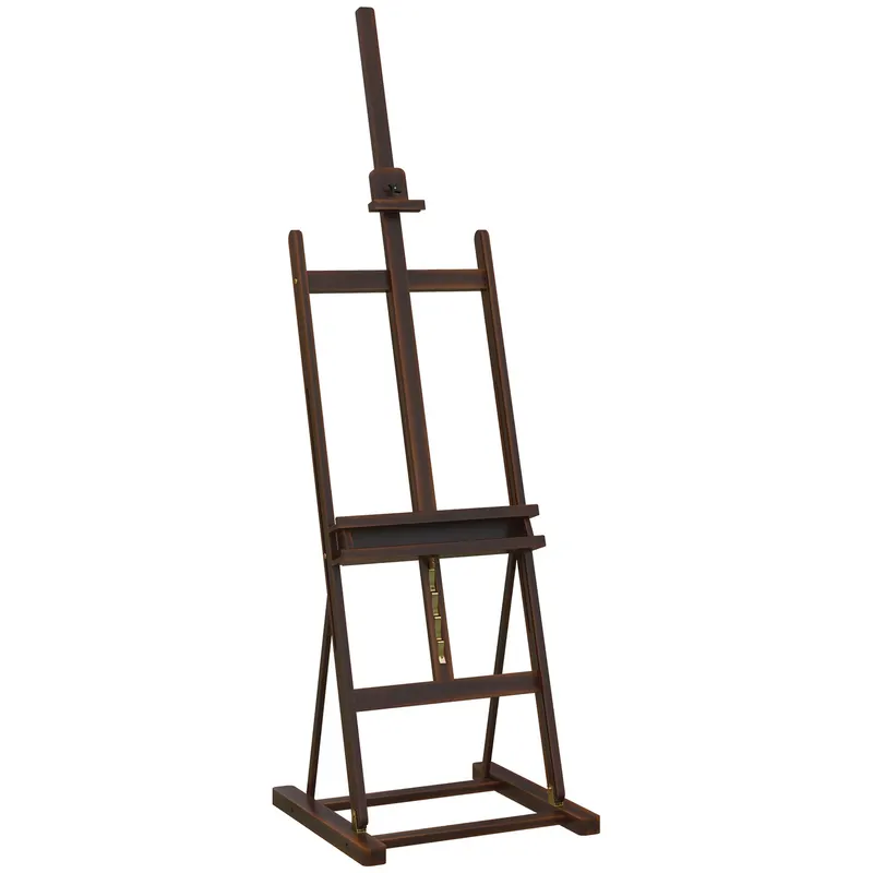 HOMCOM Șevalet pentru Pictori Reglabil din Lemn de Fag cu Compartiment, 53x50,5x171-230cm | Romania