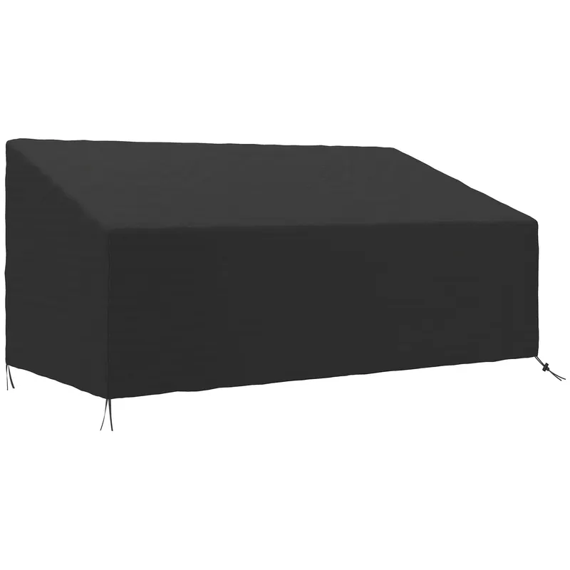 Outsunny Husă pentru canapea exterior impermeabilă 3 locuri, husă banc grădină Țesătură Oxford 600D, 218 x 111 x 63/101 cm, negru | Romania