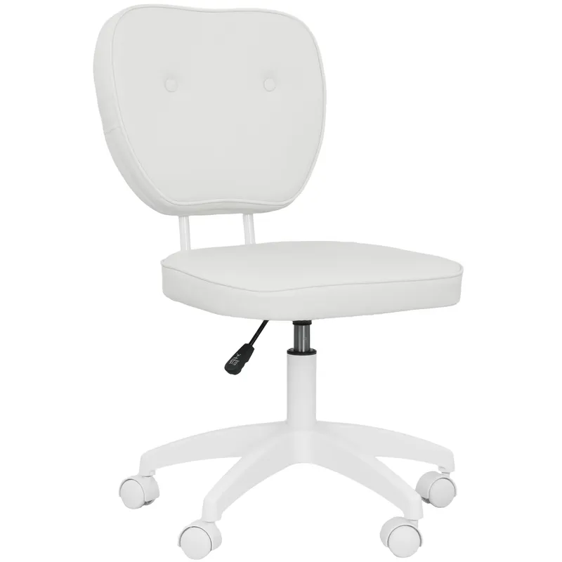 Vinsetto Scaun de birou fără brațe, fauteuil de birou, înălțime reglabilă, rotativ 360°, 46 x 59 x 82-92 cm, alb | Romania