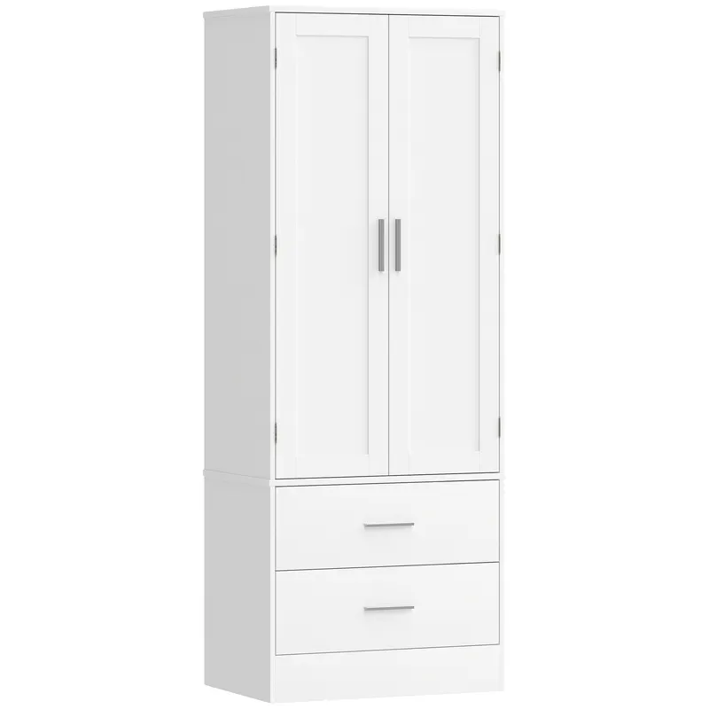 HOMCOM Dulap de Bucătărie cu 8 Rafturi pentru Condimente și 2 Sertare, 60x40x159 cm, Alb | Romania