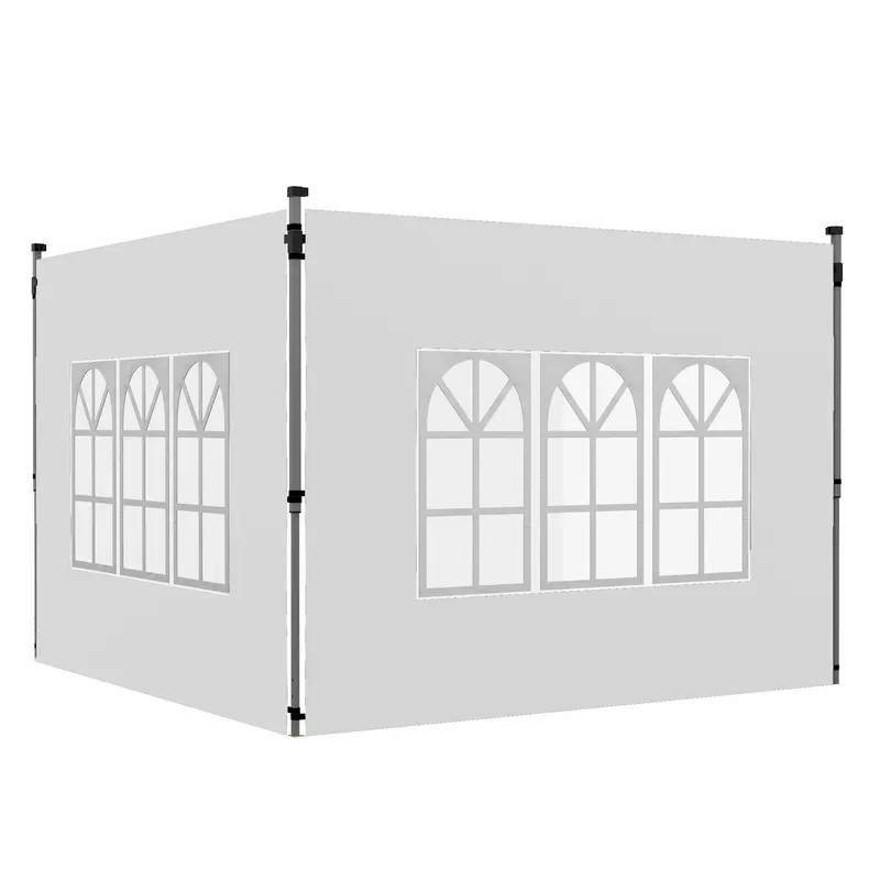 Outsunny Panouri Laterale pentru Foisor cu Fereastra pentru Foisor Pliabil de 3x3(m) sau 3x4m, 2 Bucati de Rezerva Laterale, Alb | Romania