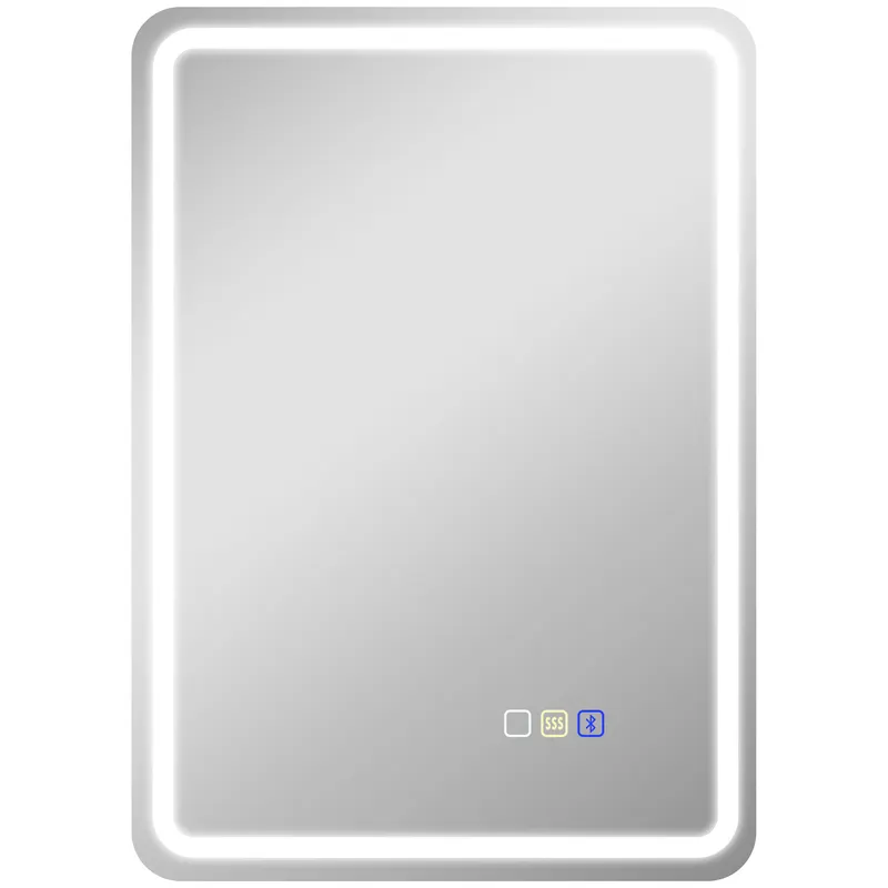 HOMCOM Oglindă de Baie Bluetooth LED 50 x 70 cm cu Anticeață - Argintiu | Romania