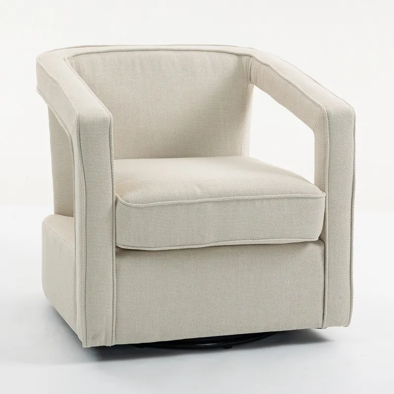 HOMCOM Fotoliu pentru living rotativ 360° Loungesessel Relaxsessel cu spătar și cotiere monobloc 77 x 75 x 72 cm Bej | Romania