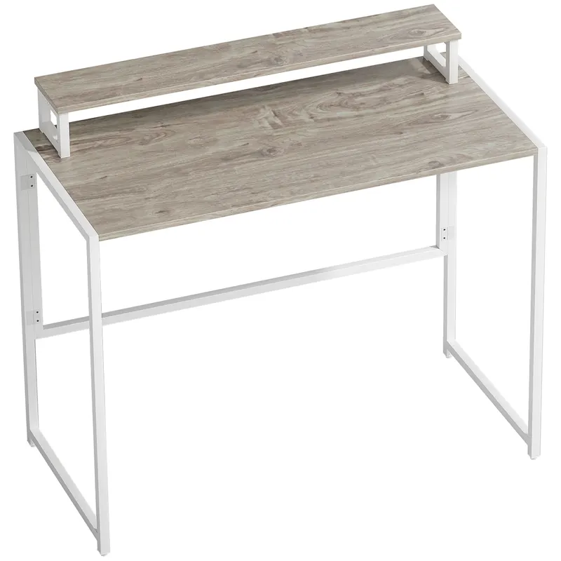 HOMCOM Masă Pliabilă Economisitoare de Spațiu cu Suport Detasabil pentru Monitor, 100x48x87,5 cm, Masă Portabilă pentru Birou, Casă și Studio, Culoare Lemn | Romania
