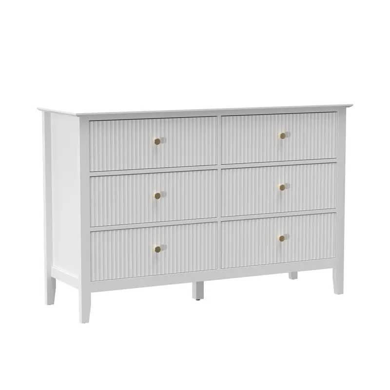 HOMCOM Comodă Sideboard cu 6 sertare Dulap modern de depozitare pentru living dormitor hol 100 x 40 x 78 cm Alb | Romania