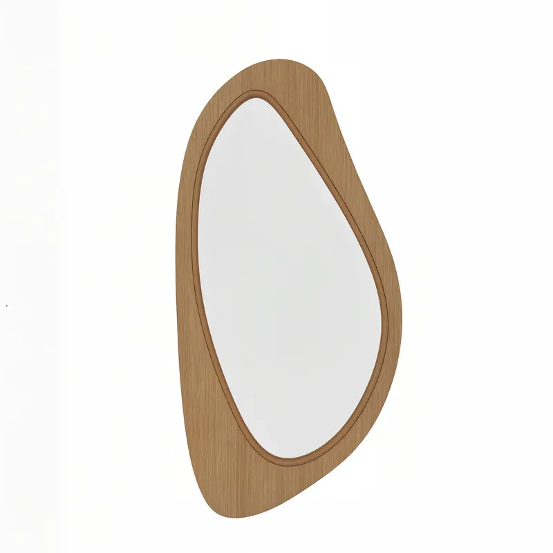 HOMCOM Oglindă de perete tip fereastră cu ramă din furnir de pin pentru dormitor și camera de zi, 91,5 x 45 x 3 cm, lemn natural | Romania