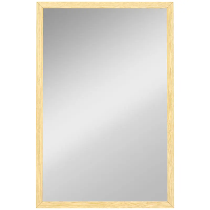 HOMCOM Oglindă de perete din sticlă și MDF, 40x60 cm, Culoare Lemn | Romania