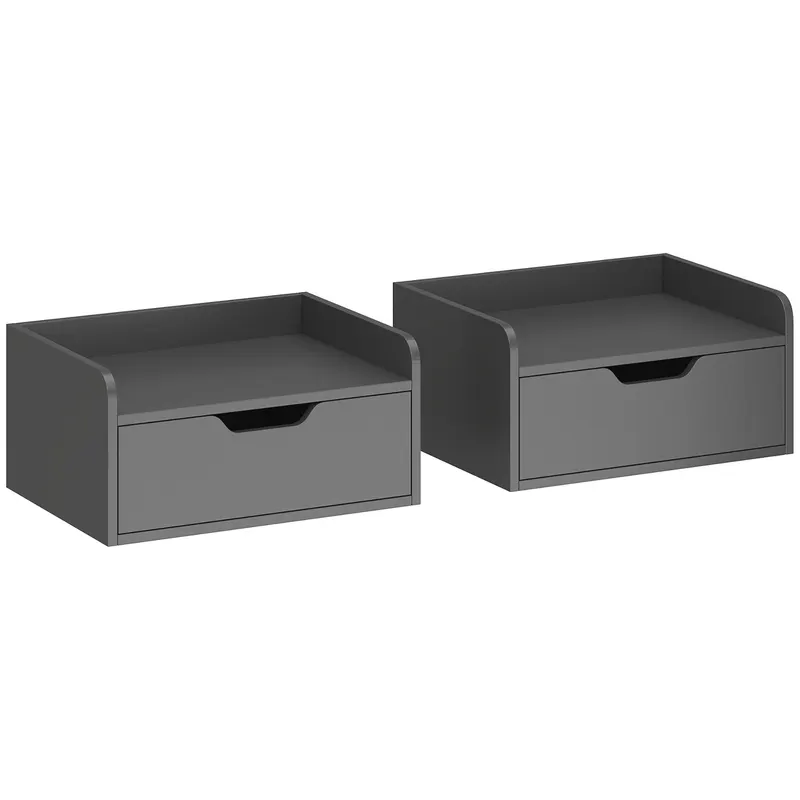 HOMCOM Set de 2 noptiere suspendate tables de nuit suspendues sertar blat aspect lemn dim. 40L x 30l x 19,5H cm | Romania