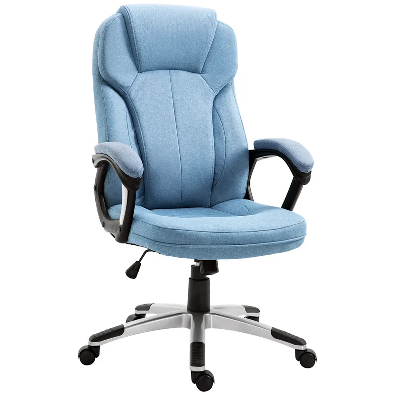 Scaun de Birou Ergonomic Vinsetto cu Funcție de Balansare Reglabil în Înălțime, Spătar în Albastru Deschis din In | Romania